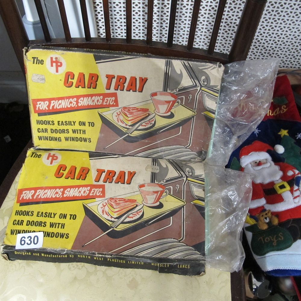 Lot 630: A Pair of Vintage 'The HP Car Tray'...