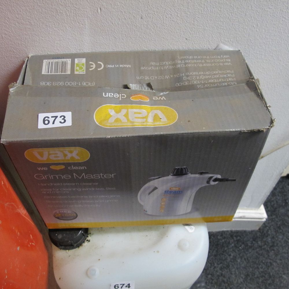 Lot 673: Vax S4 Grime Master Handheld Steam Cleaner, Boxed