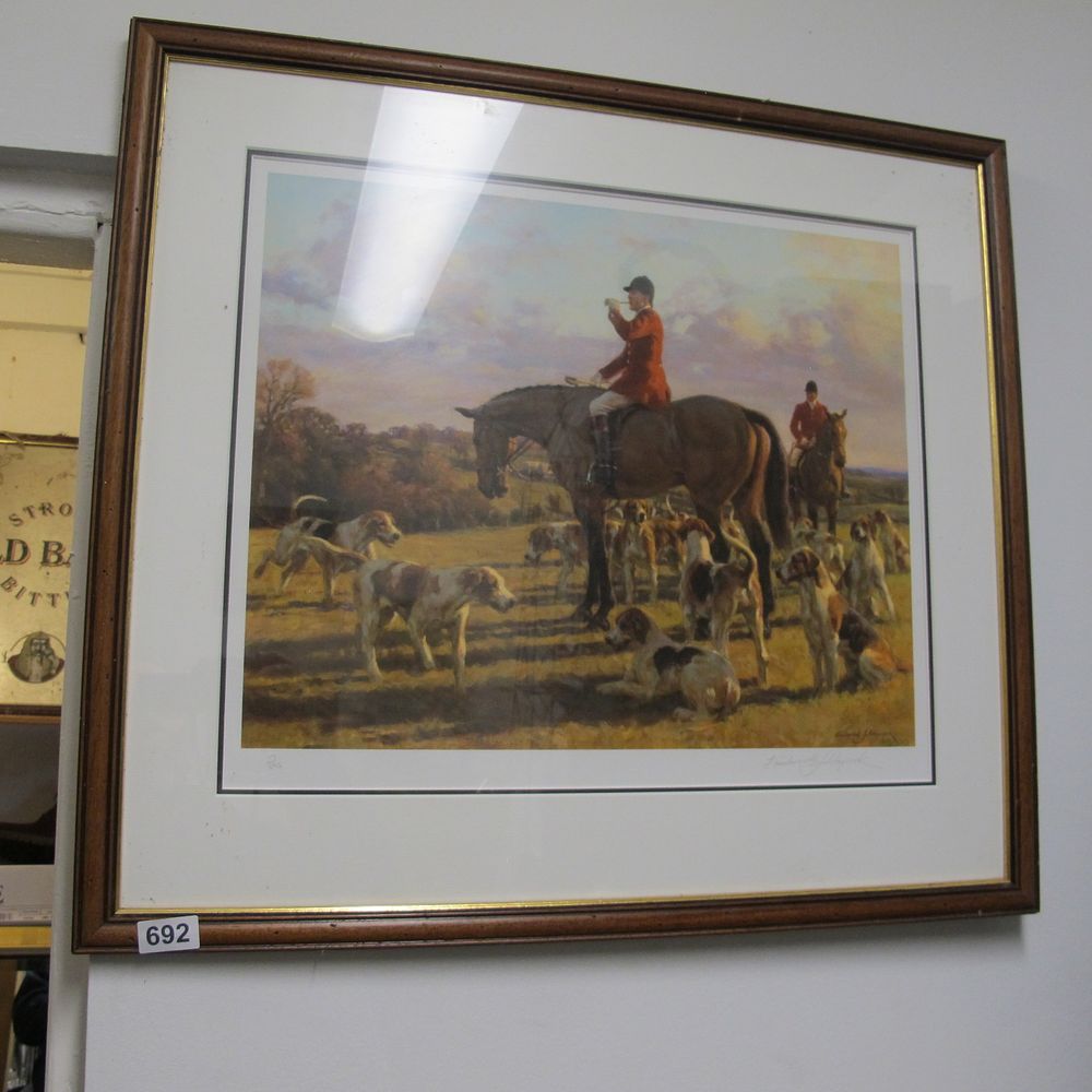 Lot 692: A 19th Century EAS Douglas Hunt Scene Aquatint...