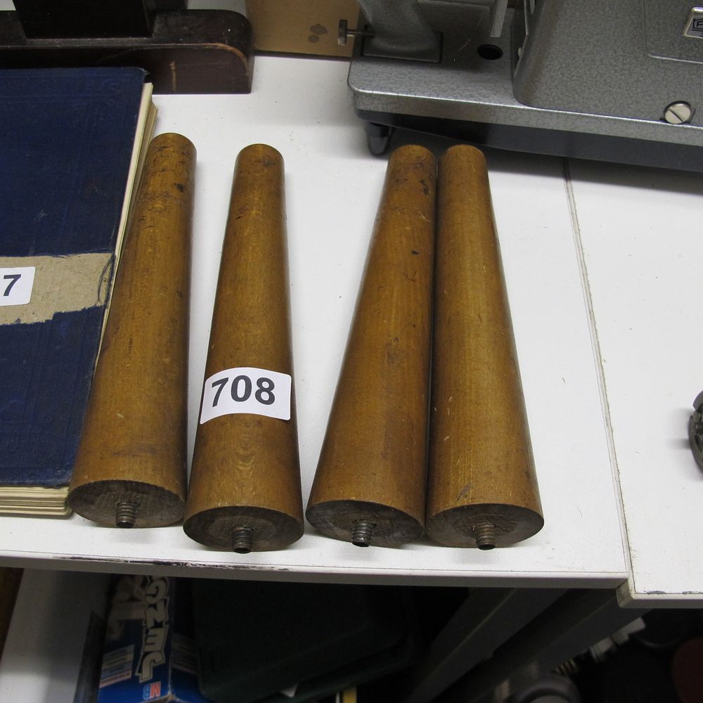 Lot 708: A Set of Four Mid-Century Modern Wood and...