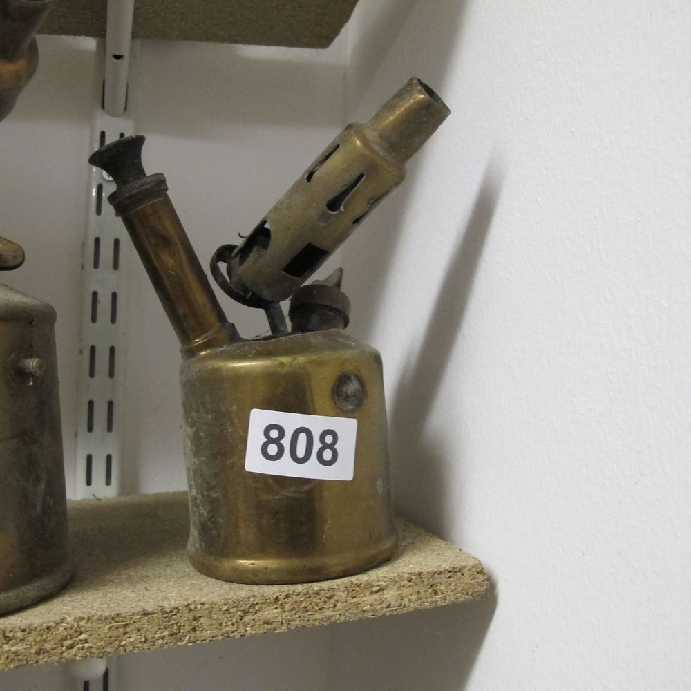 Lot 808: Antique Brass Plumber's Blowtorch, Made in Sweden, circa...