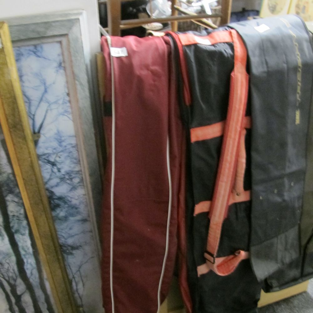 Lot 847: A Framed Artwork and Two Travel Bags