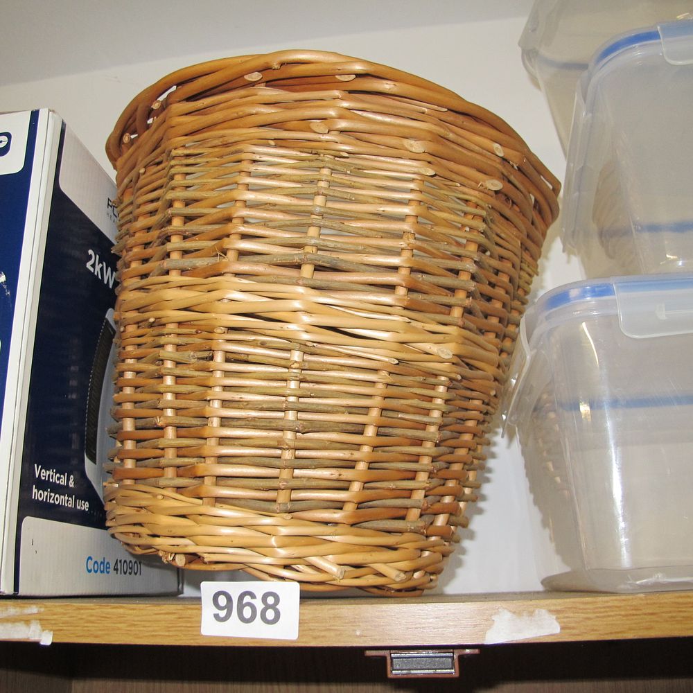Lot 968: A Rustic Woven Wicker Basket