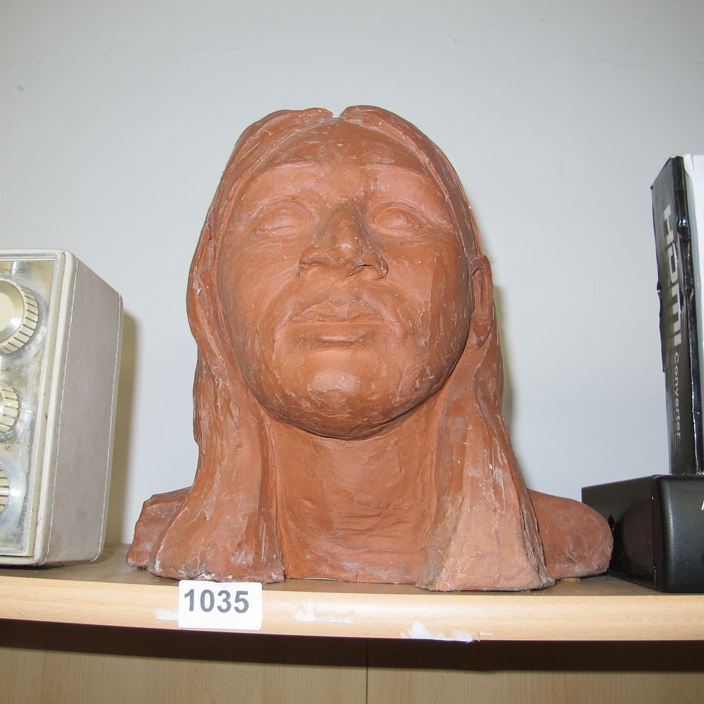 Lot 1035: A Terracotta Bust of a Native American Man