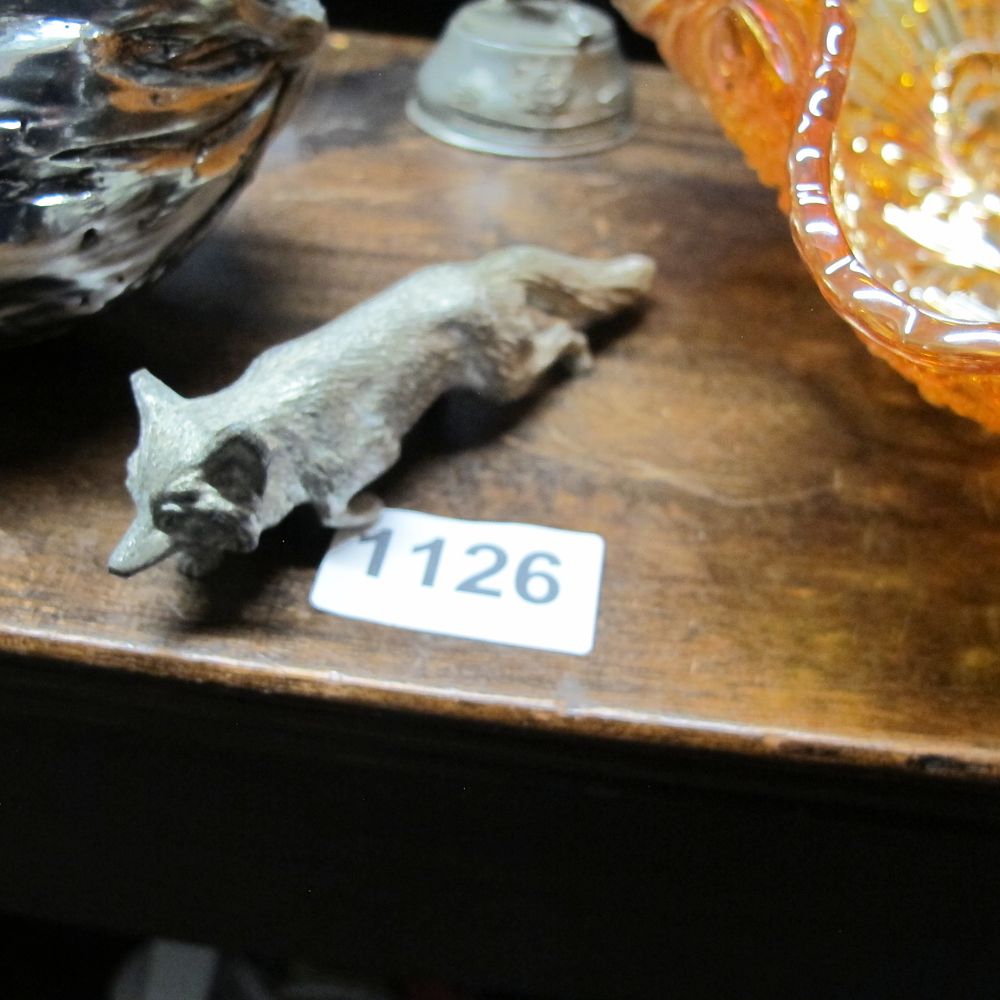 Lot 1126: A Pewter Figural Sculpture of a Fox