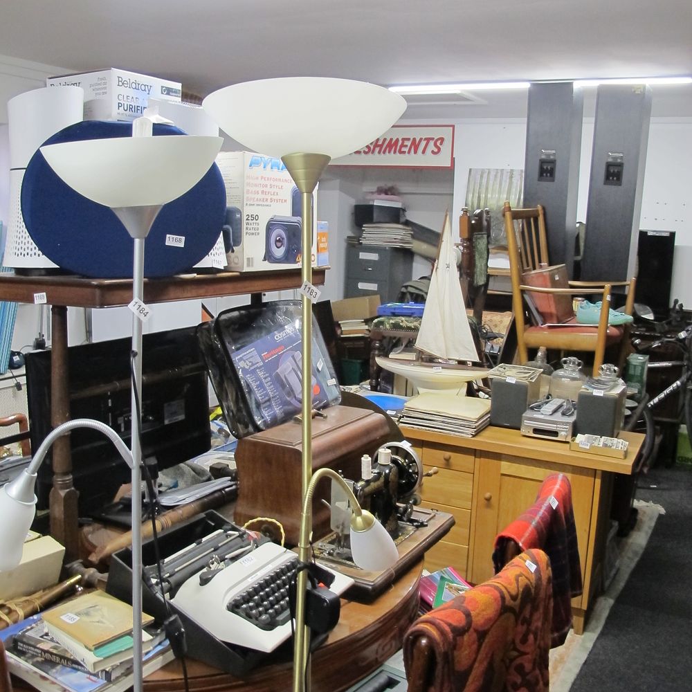 Lot 1183: A Pair of Vintage Mid-Century Style Torchiere Floor...