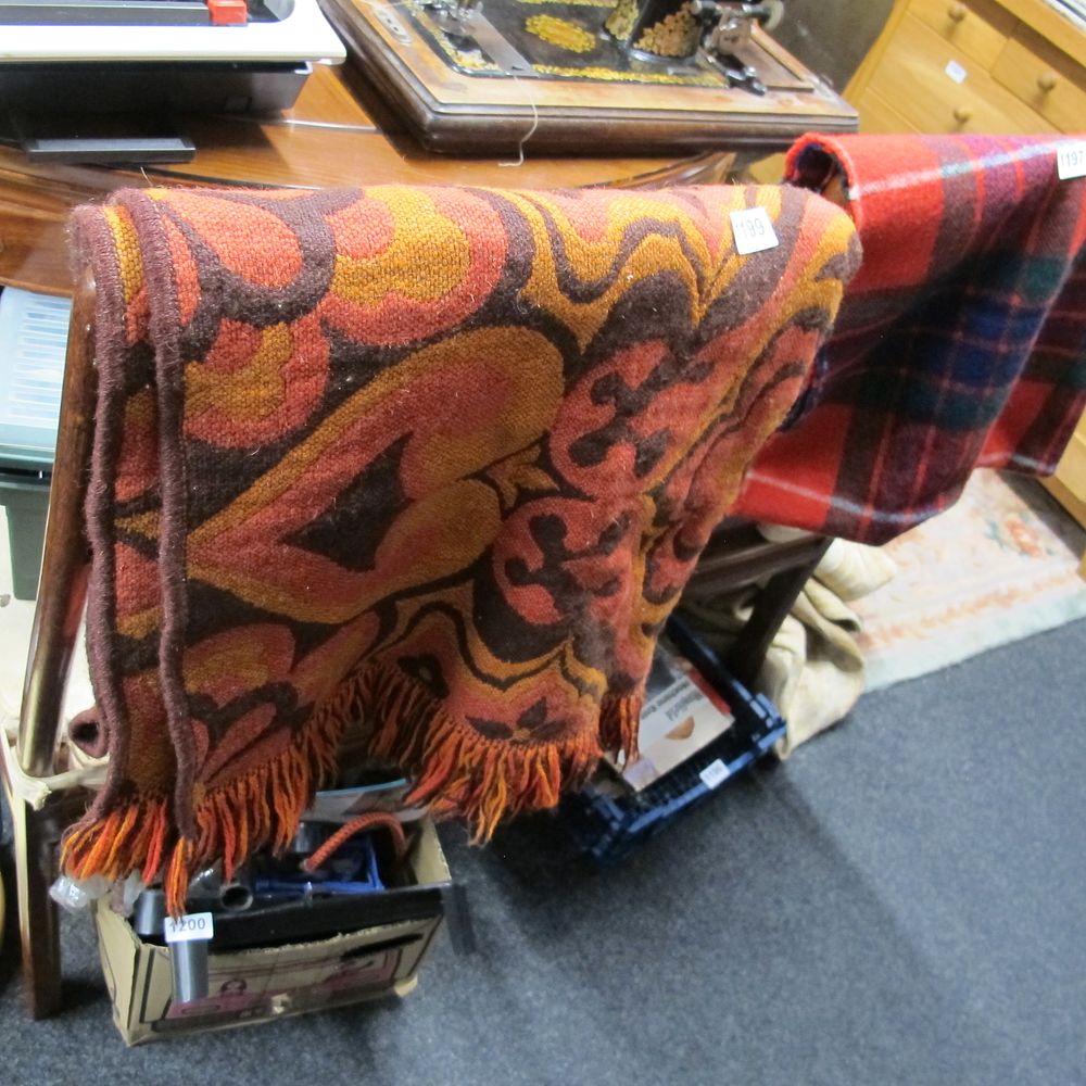 Lot 1199: A Mid-Century Modern Woven Textile Throw, circa 1960s-1970s