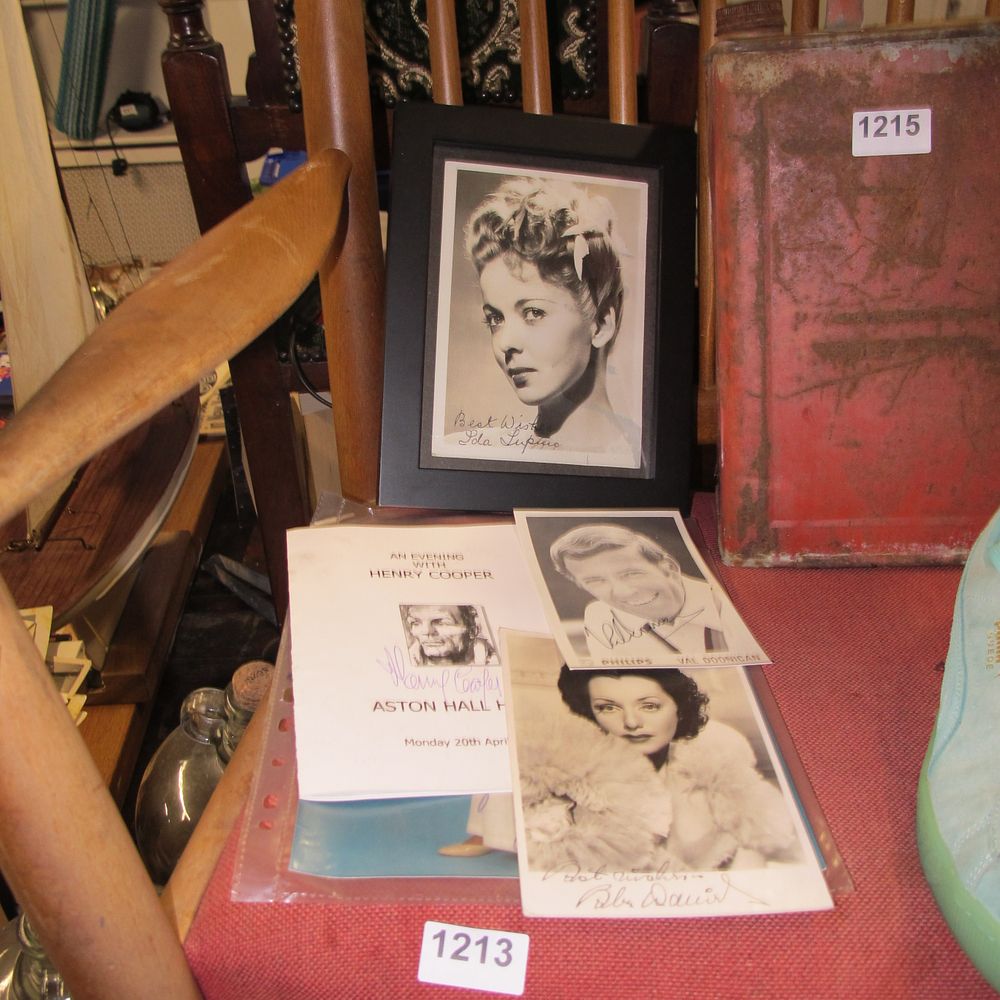 Lot 1213: various signed photographs of actors and also henry...