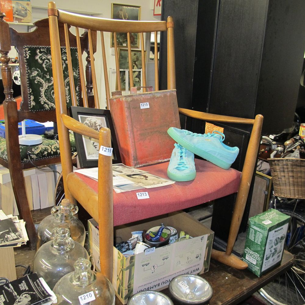 Lot 1216: Danish hand made rocking chair