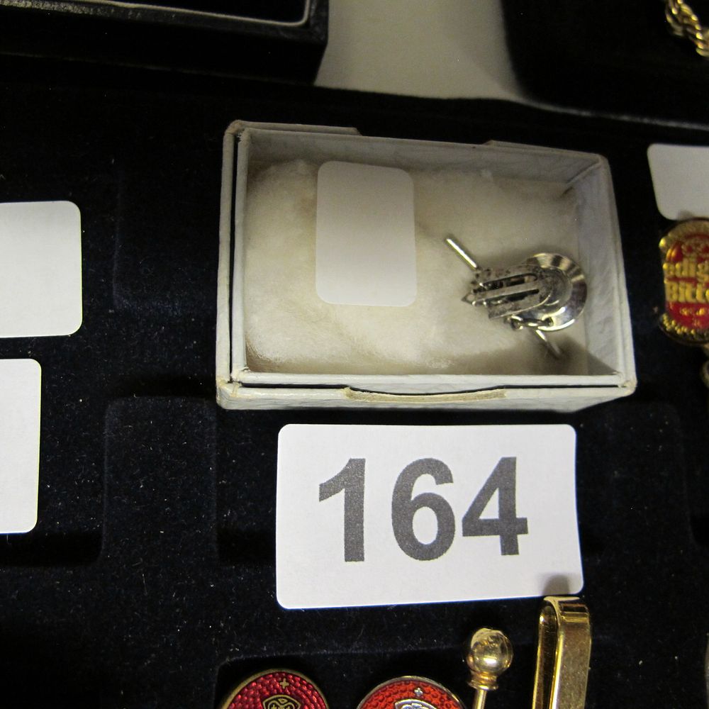 Lot 164: Unbranded, Pin Back Fastener, Silver-Toned Metal, Late 20th...
