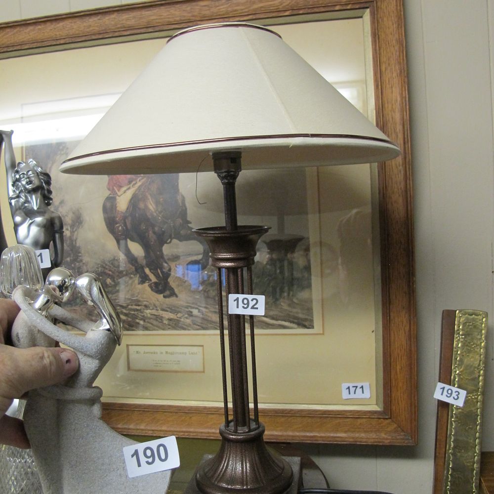Lot 192: Metro Collection Mission Style Lamp and Assorted Decorative...