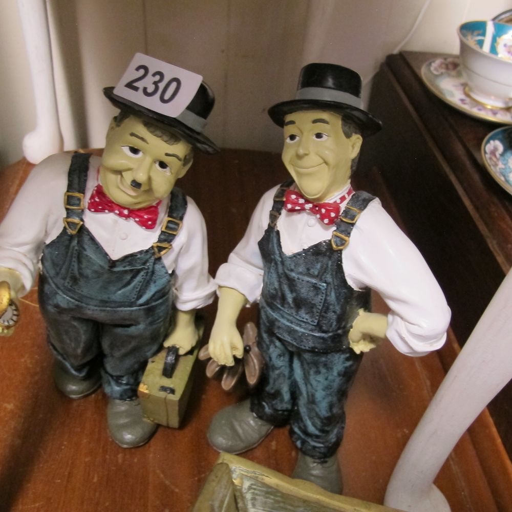 Lot 230: K's Collection Laurel and Hardy Handyman Resin Figurines,...