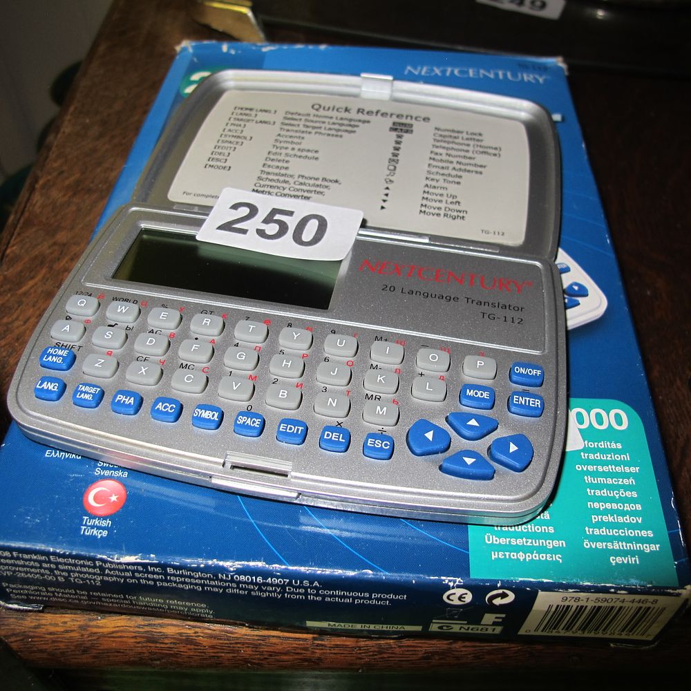 Lot 250: NextCentury, 20-Language Electronic Translator, Early 21st Century