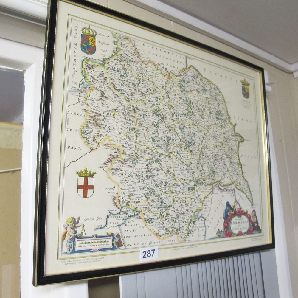 Lot 287: BLAEU, Johannes (After). Ducatus Eboracensis anglicè York Shire....