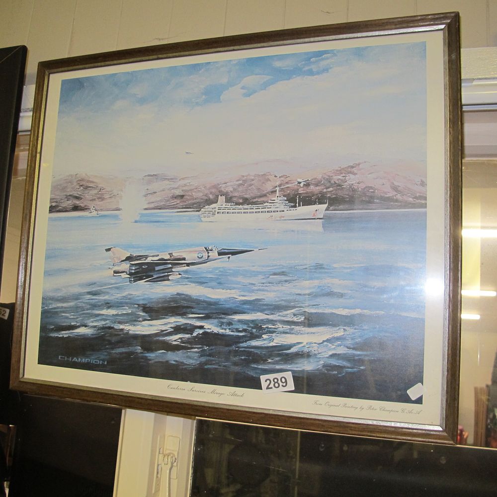 Lot 289: Peter Champion G.Av.A., 'Canberra Survives Mirage Attack', Offset...