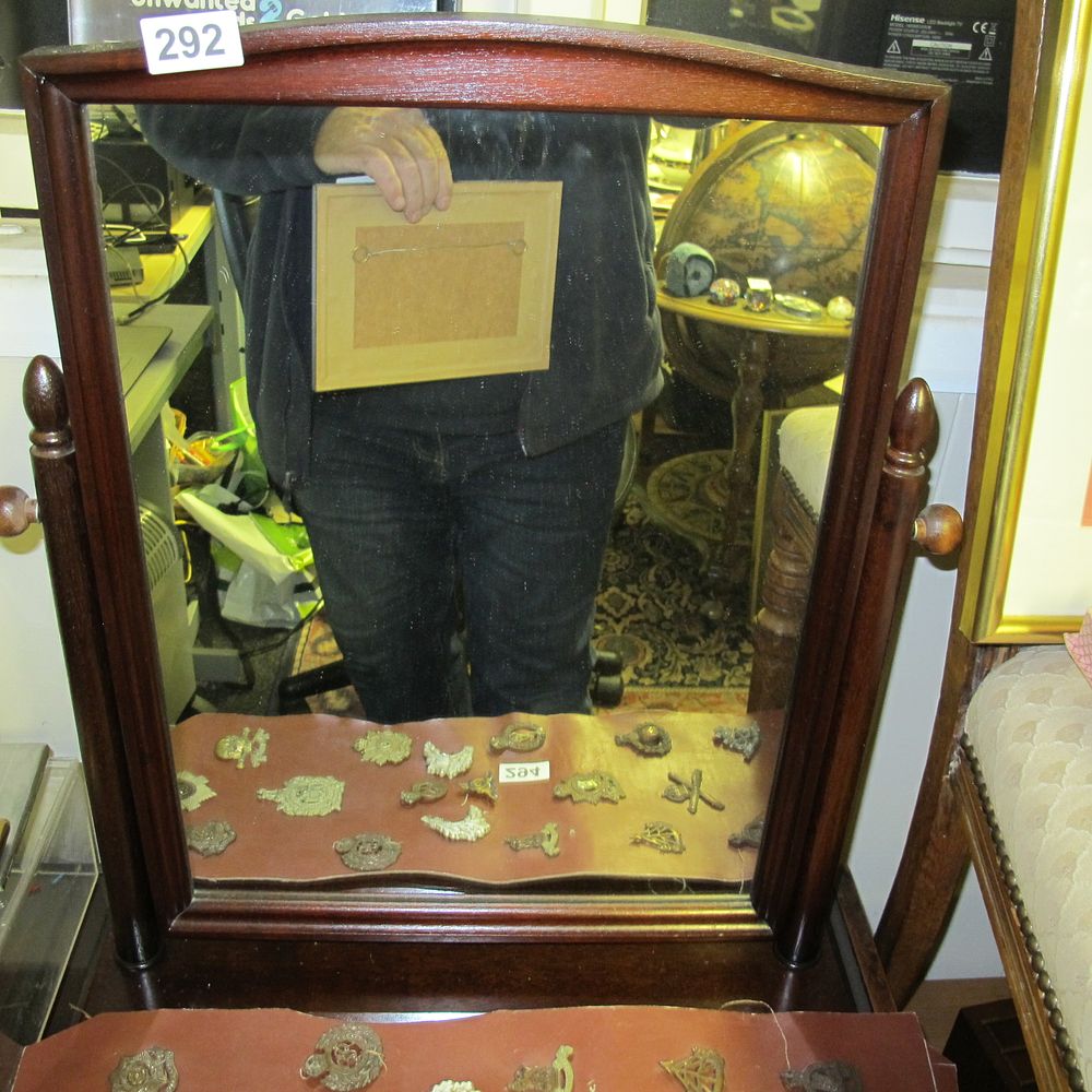 Lot 292: Edwardian Style Mahogany Swing Mirror 