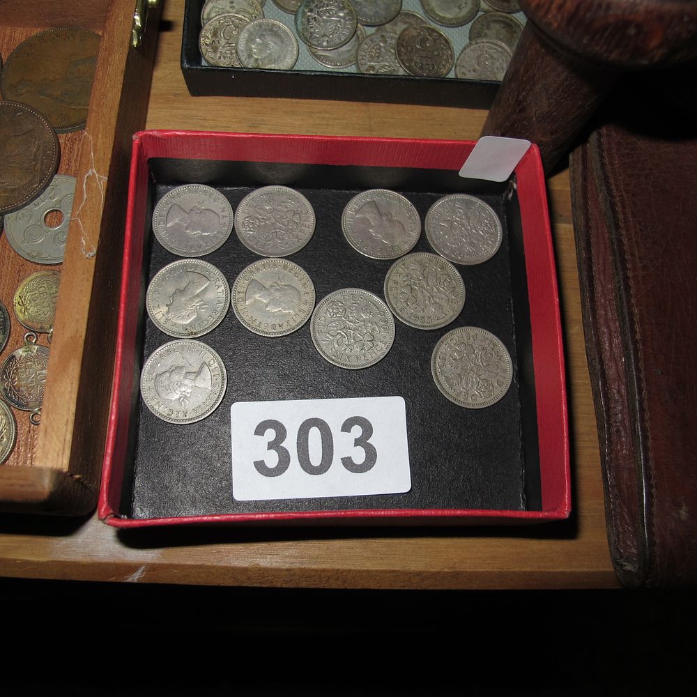 Lot 303: UK 1954-1964, A Collection of Sixpence Coins, Cupro-Nickel,...