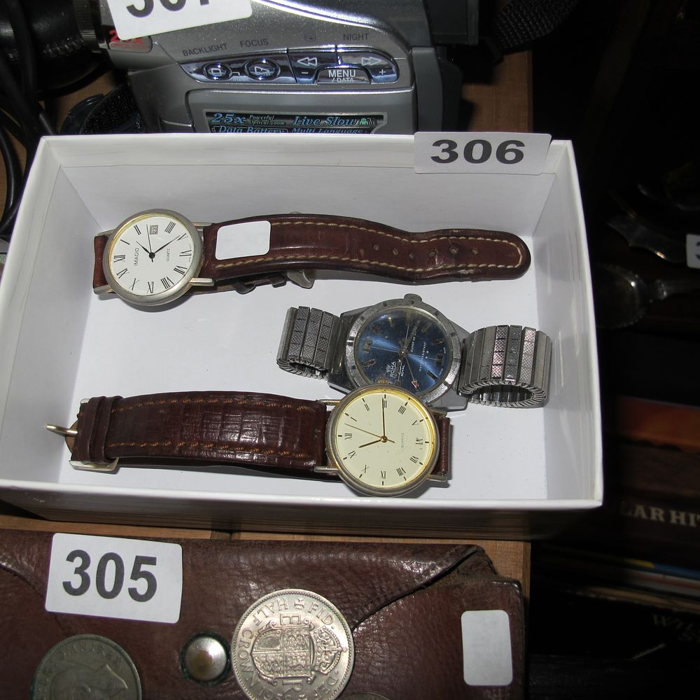 Lot 306: Mixed Lot of 3 Vintage Men's Wristwatches, Imagio...