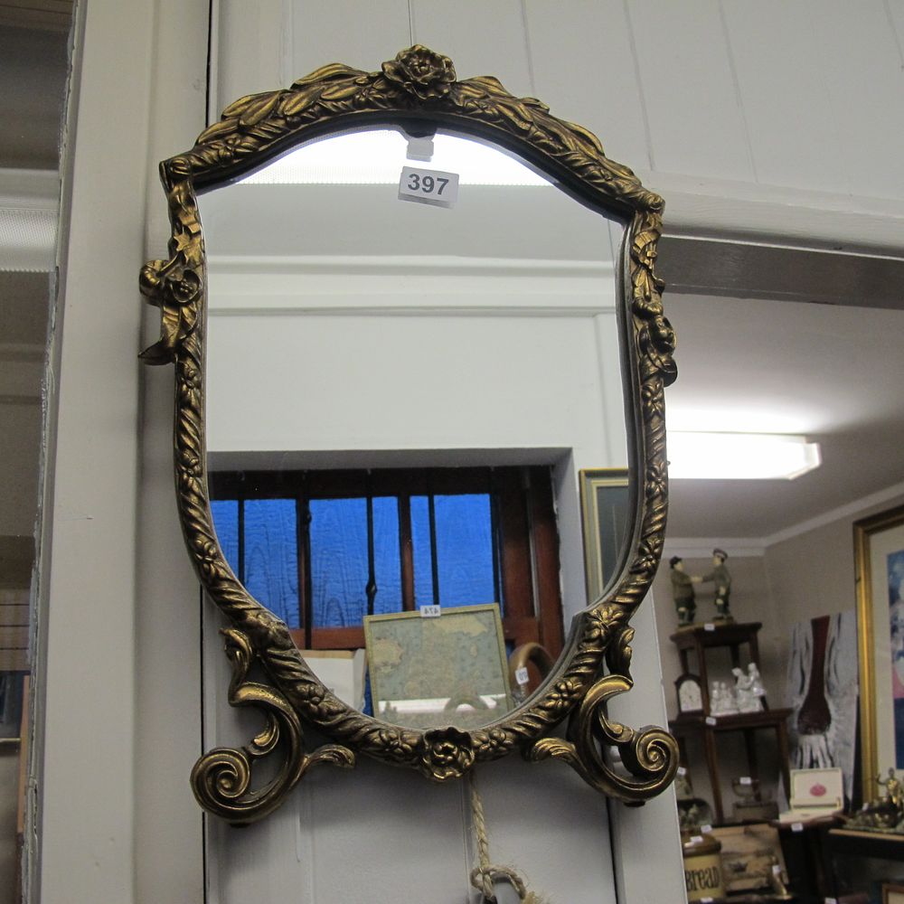 Lot 397: Ornate Rococo Style Gilt Finish Floral Decorative Wall...