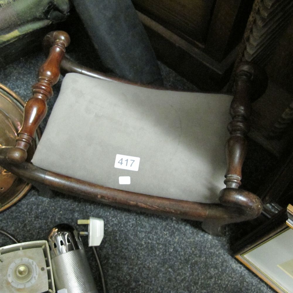 Lot 417: A Victorian Style Turned Wood Curule Form Footstool
