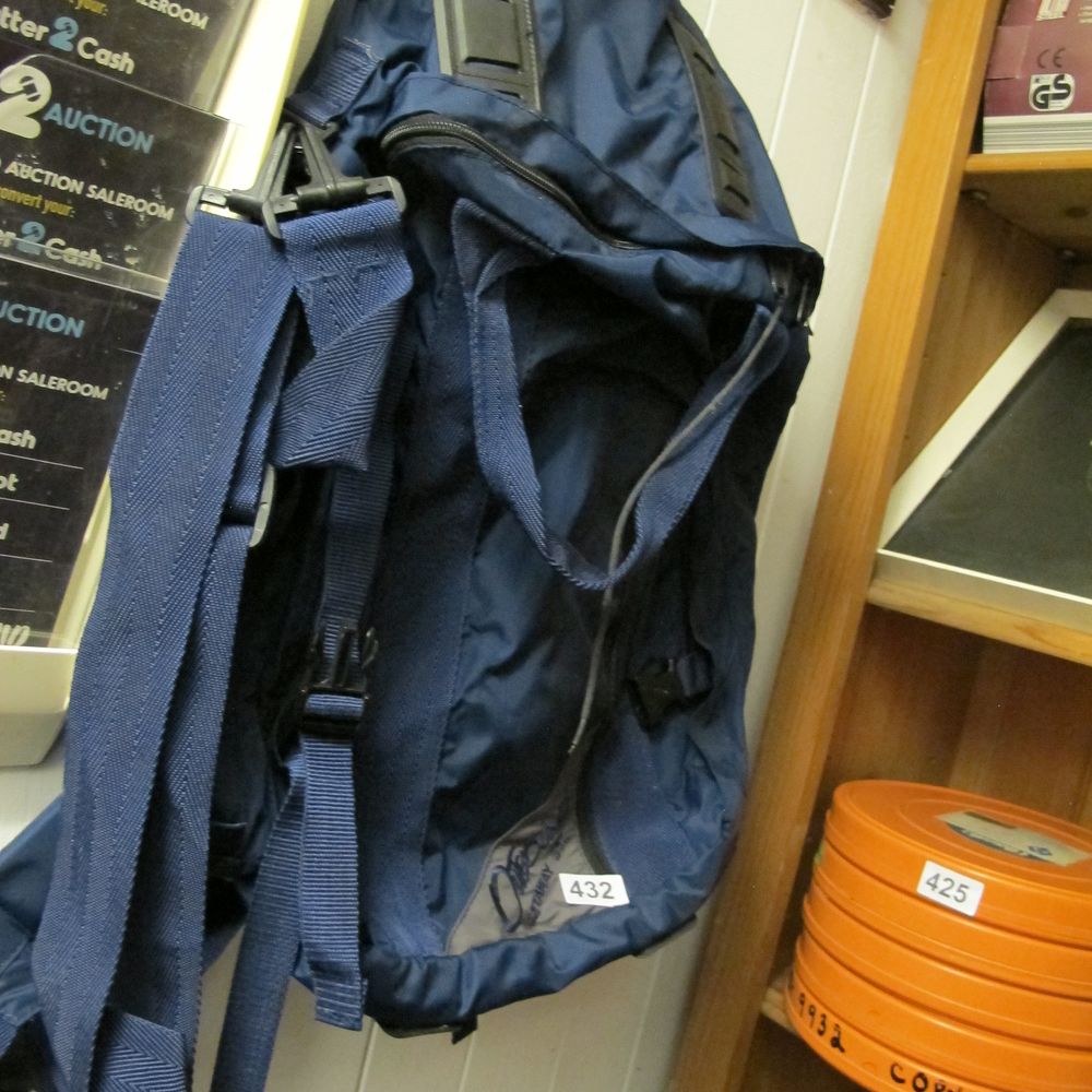 Lot 432: Osprey Navy Blue Nylon Convertible Travel Duffel Backpack,...