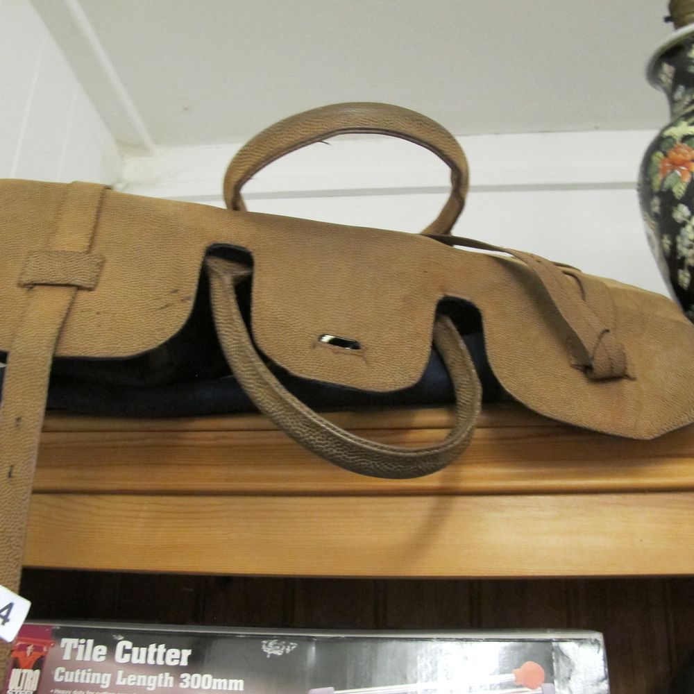Lot 434: Unidentified Vintage Specialty Pebble-Grain Leather Equipment Carrier, Tan