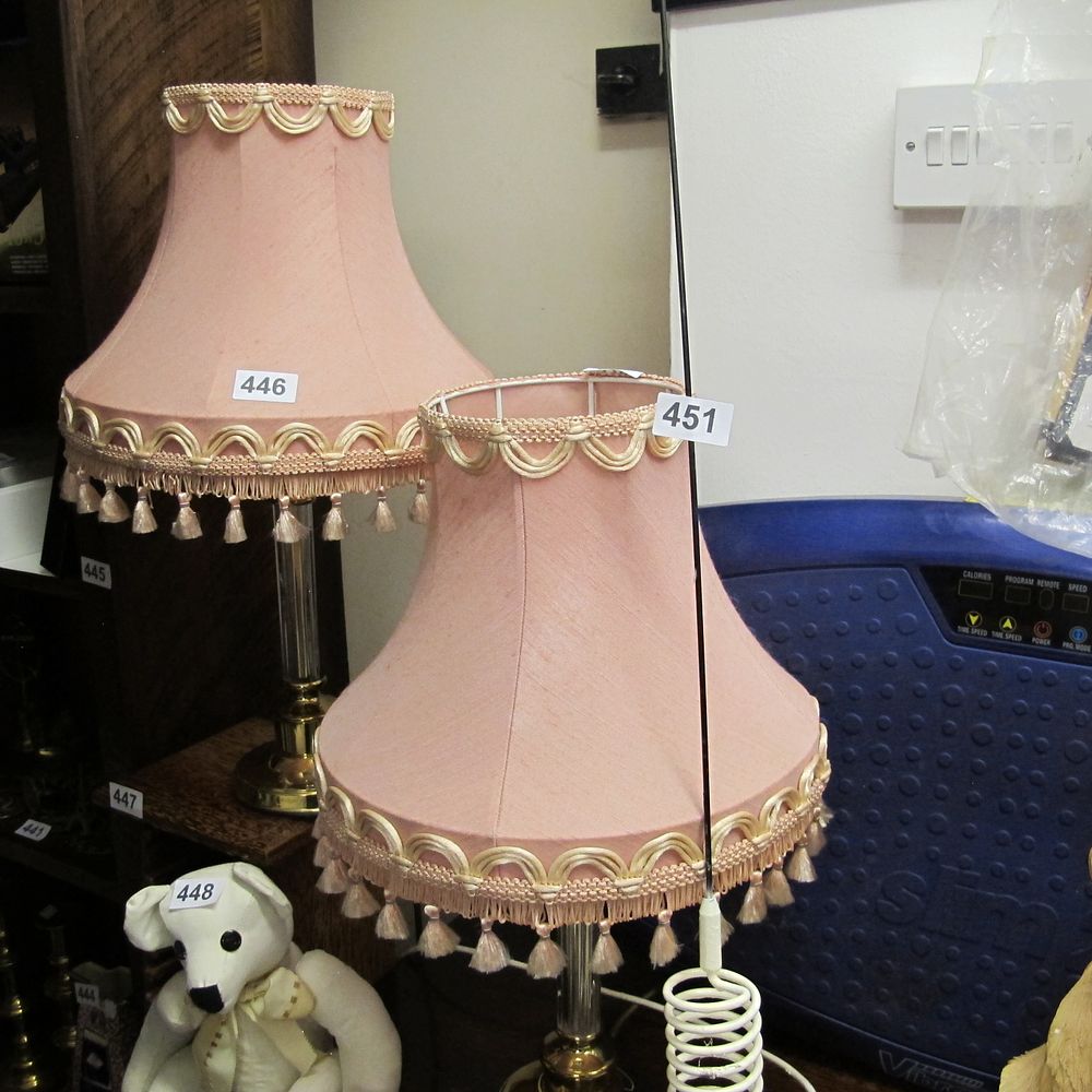Lot 446: Pair of Hollywood Regency Style Table Lamps with...