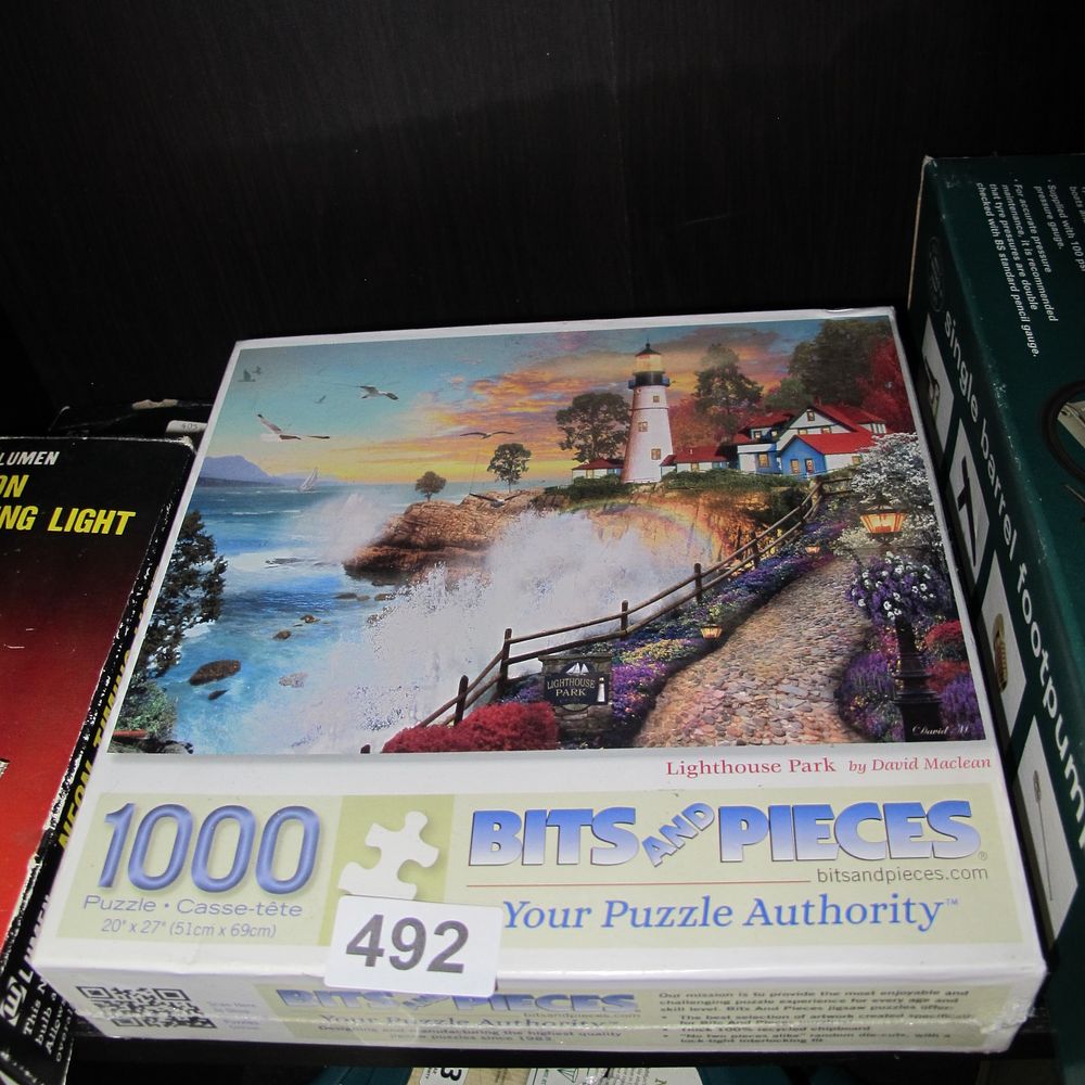 Lot 492: Bits and Pieces 1000-Piece Jigsaw Puzzle, Lighthouse Park...