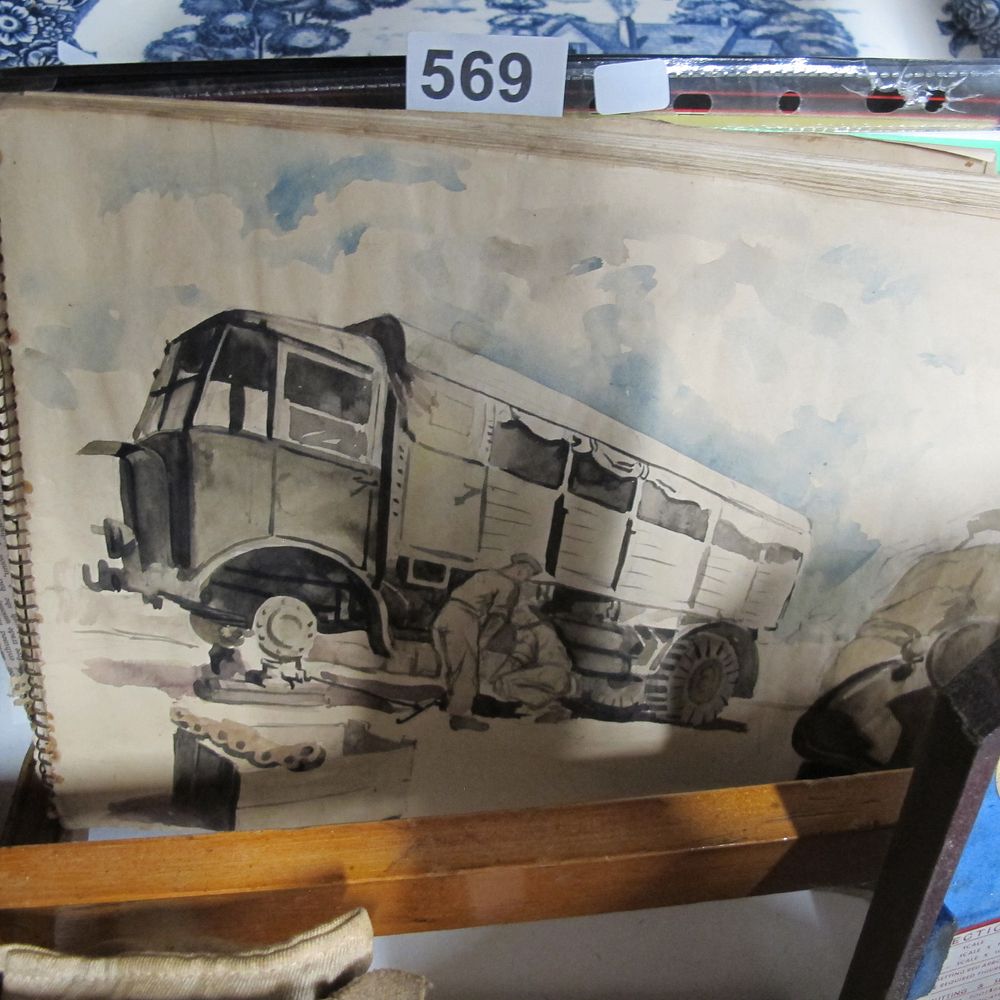 Lot 569: WW2 Ephemera thats really interesting including watercolours relating...