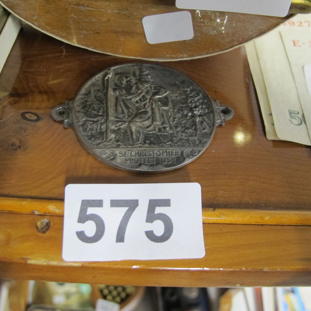 Lot 575: British or American, St. Christopher Protective Dashboard Plaque,...