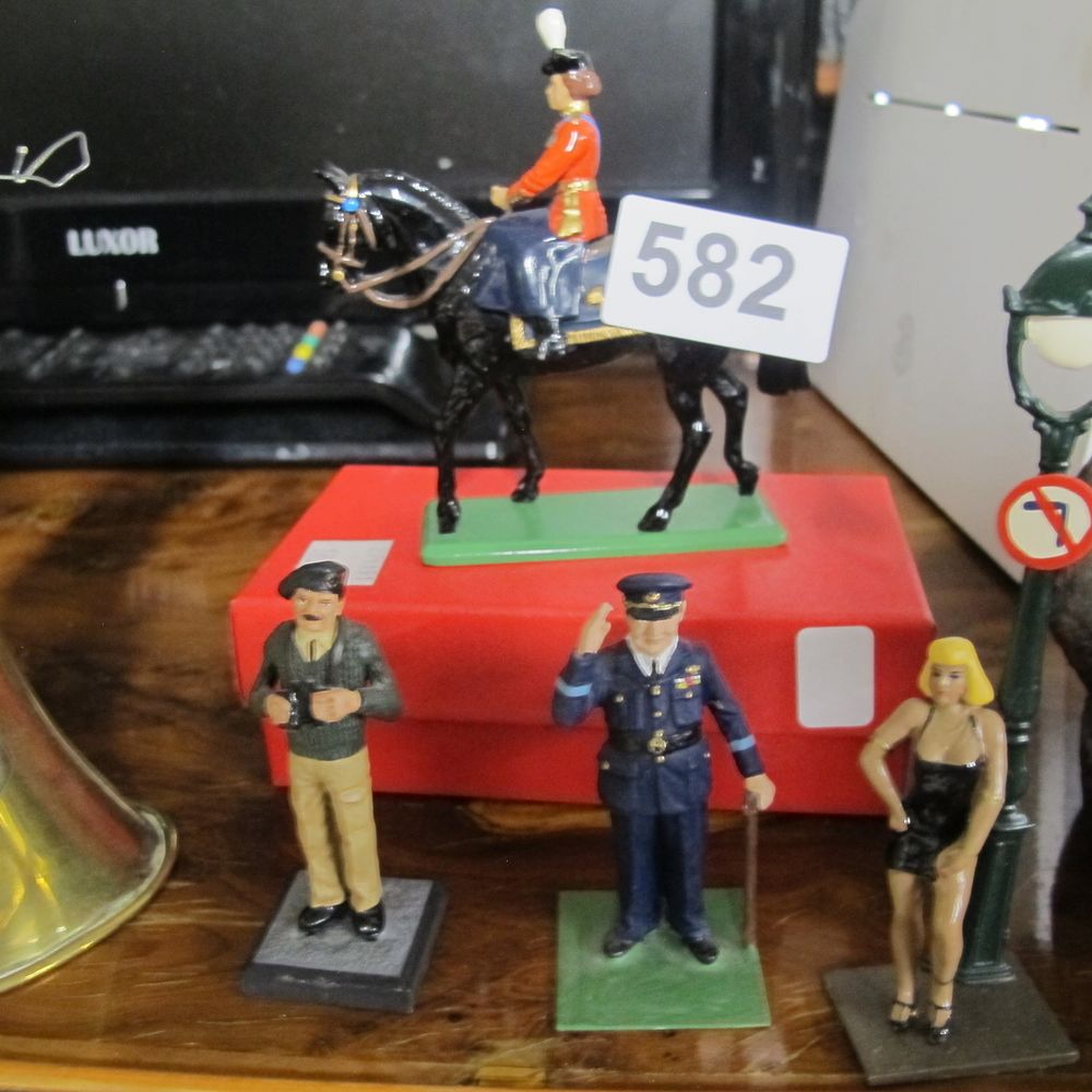 Lot 582: W. Britain Painted Metal Miniature Figures, Queen Elizabeth...