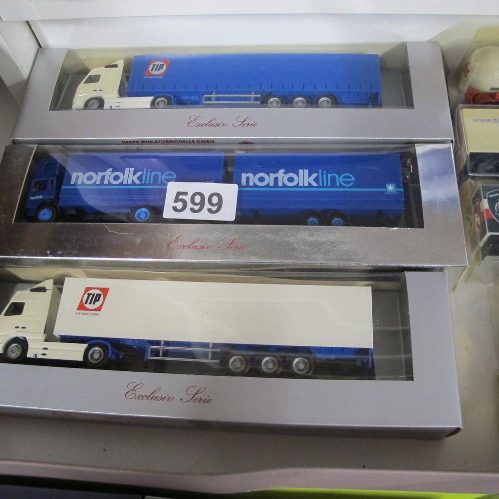Lot 599: Herpa Miniaturmodelle GMBH, Three 1:87 Scale Model Trucks,...