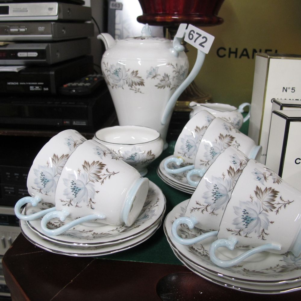 Lot 672: Aynsley Bone China Partial Tea and Coffee Service,...