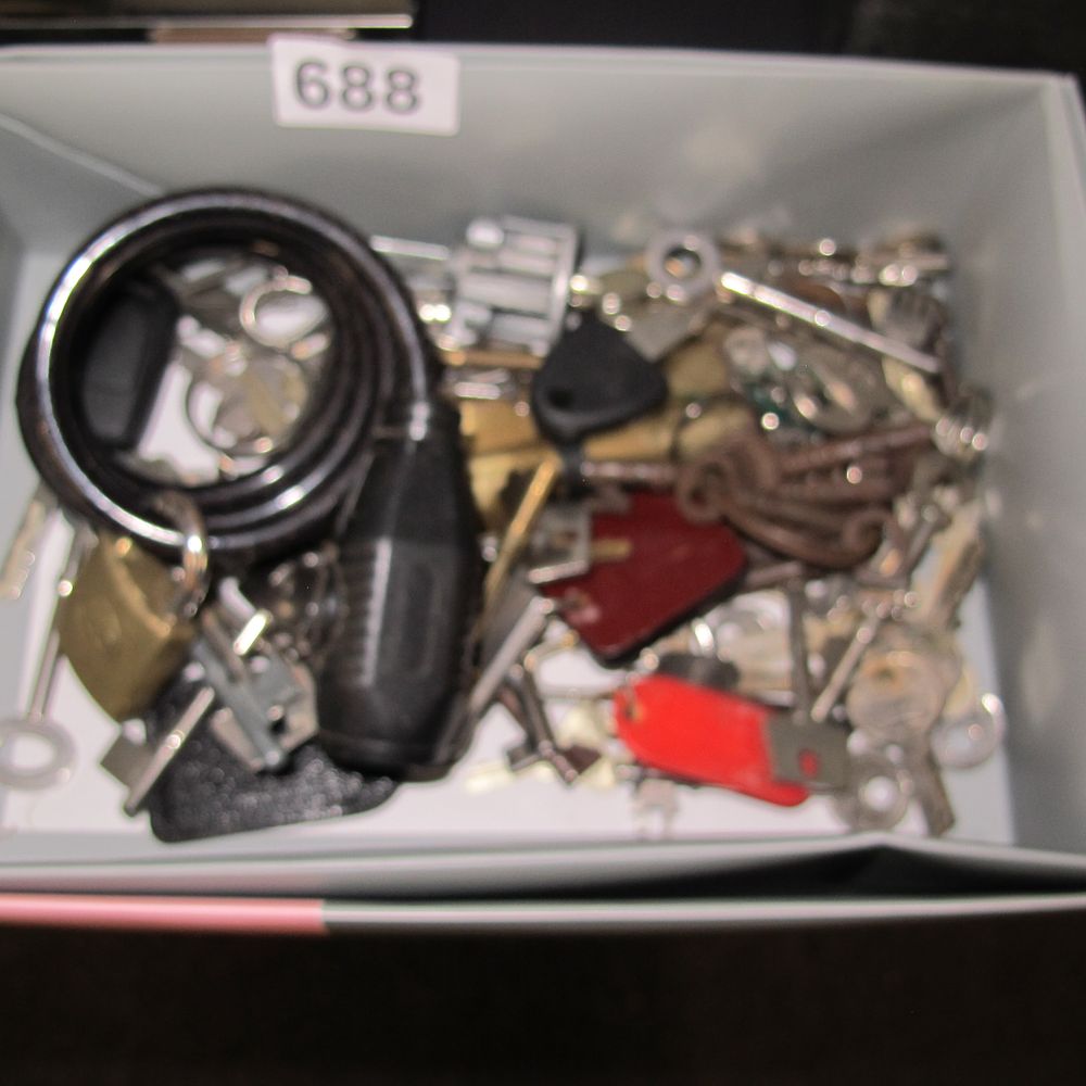 Lot 688: Various Manufacturers, Assorted Keys and Security Hardware Lot,...