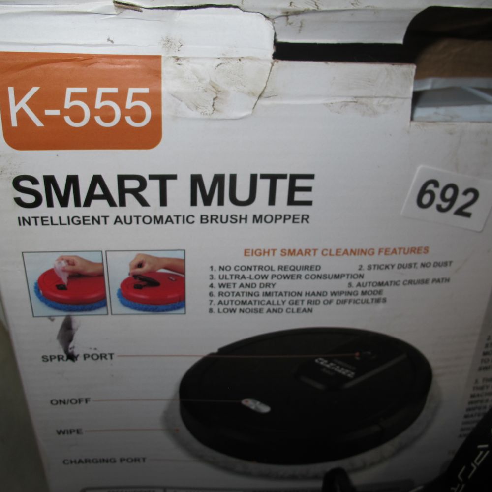 Lot 692: K-555 Smart Mute Robot Floor Cleaner, Contemporary Automatic...
