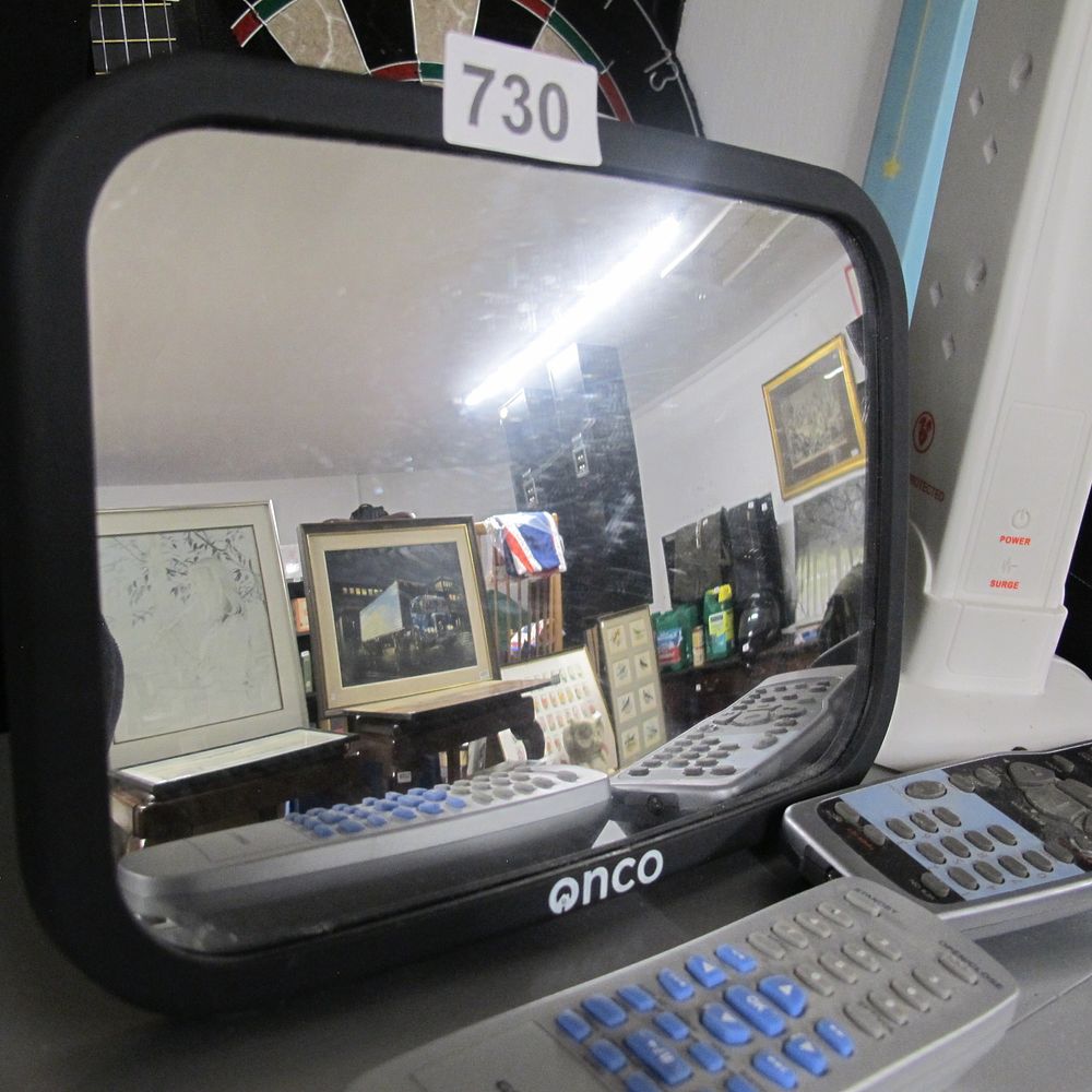 Lot 730: Onco Wide-Angle Safety Mirror with Surge Protector and...