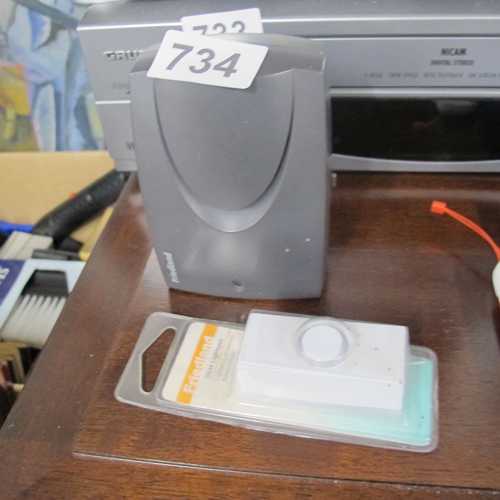 Lot 734: Friedland Wireless Doorbell System with Lightspot D534 Push...