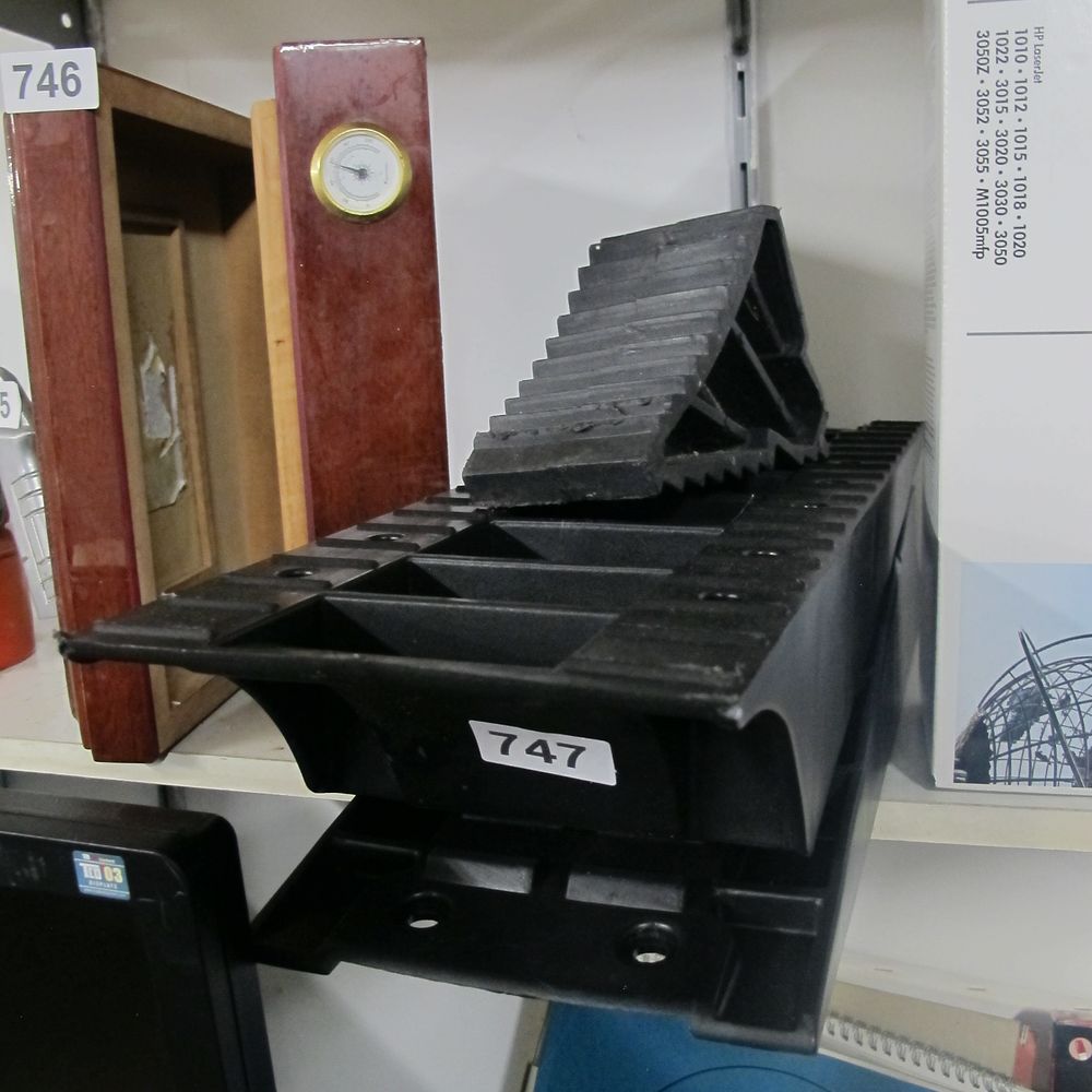 Lot 747: Heavy-Duty Molded Polymer Vehicle Wheel Chock and Leveling...