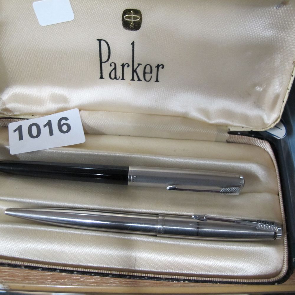 Lot 1016: Parker 51 Fountain Pen and Mechanical Pencil Set,...
