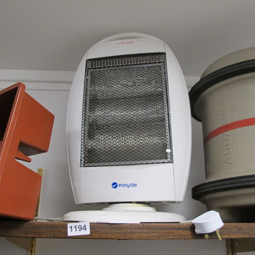 Lot 1194: Easylife Contemporary Portable Electric Halogen Space Heater with...
