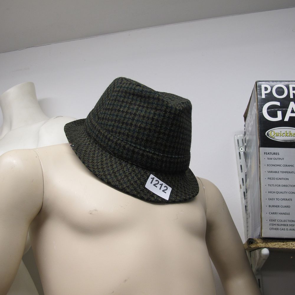 Lot 1212: Unbranded Men's Trilby Hat, Wool Tweed, Forest Green...