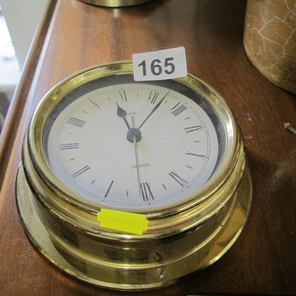 Lot 165: Metaltec Brass Marine Quartz Ship's Clock
