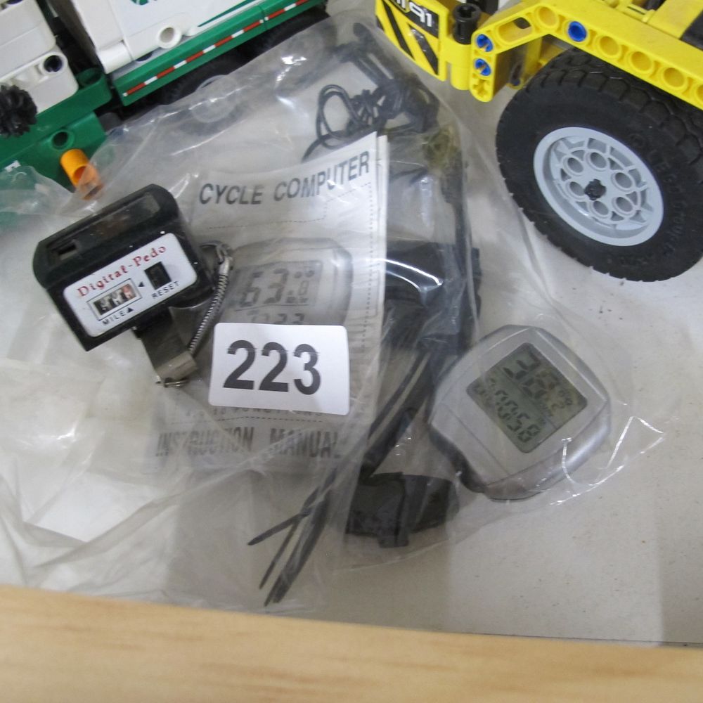 Lot 223: A Collection of Bicycle Accessories Including a Digital-Pedo...