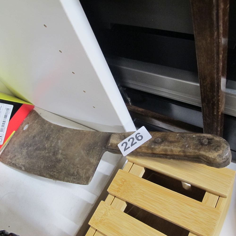 Lot 226: A Vintage Forged Carbon Steel Butcher's Meat Cleaver