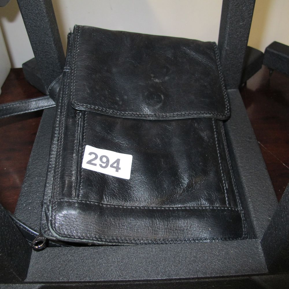 Lot 294: Fossil Black Leather Crossbody Wallet Bag