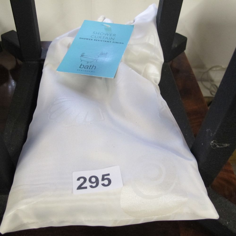 Lot 295: A Debenhams White Fabric Shower Curtain with Seashell...
