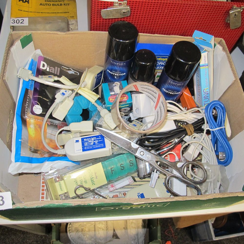 Lot 303: An Assortment of Miscellaneous Household and Technical Items