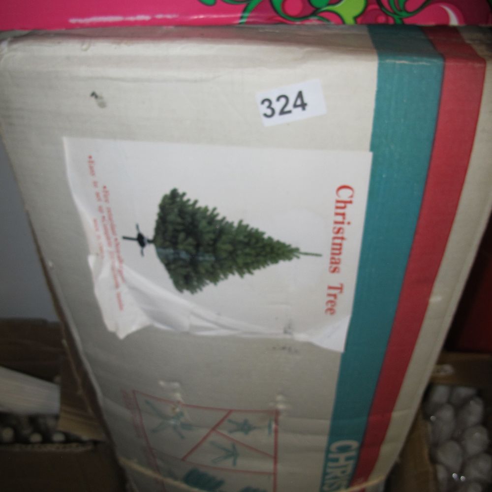 Lot 324: An Upside Down Artificial Christmas Tree in Original...