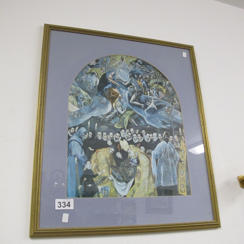 Lot 334: Framed Reproduction Print of The Burial of the...