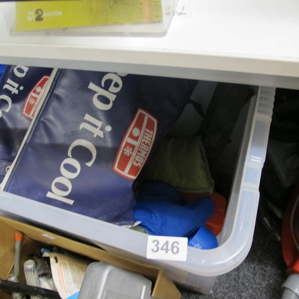 Lot 346: An Assortment of Miscellaneous Items Including a Thermos...